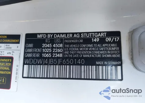2018 Mercedes-Benz C 300 from USA, damaged, VIN WDDWJ4JB5JF650140